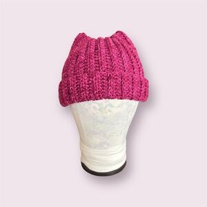 Pink Crochet Cat Ear Beanie